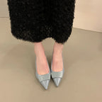 Womens Leather Slippers High Heels Shoes Party Pumps Woman Summer Sandals Women High Heel Slingback Sandal Shoes