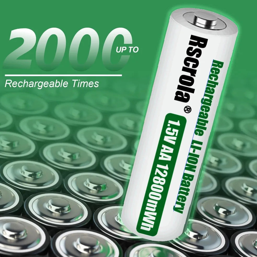 Portable AA Rechargeable Battery Fast Charge 1.5v Li-ion Battery Smart Battery Charge Protection Waterproof Dustproof Shockproof