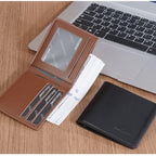 Men's PU Wallet, High - Quality Leather - Like, 6 Magnetic Slots + 1 Banknote Slot, Zipper Coin Pocket, ID Card Window