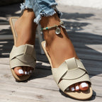 Woman Flat New Slippers Woven with Comfortable Women's Shoes Casual Bottom Slippers Women's Shoes Summer