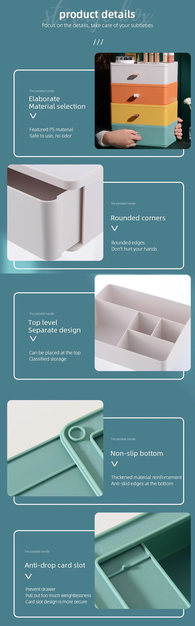 Makeup Organizer for Cosmetics Large Capacity Plastic Storage Container Desktop Organizer Boxes Jewelry Office Storage Baskets