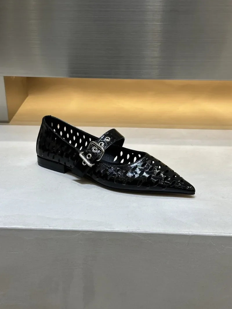 Women Sandals Pointed Toe  Flats Hollow Loafers Shoes Fashion Elegant Summer Woman Shoes Brand Casual Cozy Женские Сандалии