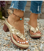 Women's Sandals 2025 Summer Shoes Woman High Heels Sandals New Flip Flops Women Heeled Sandals Summer Footwear Outdoor Slippers