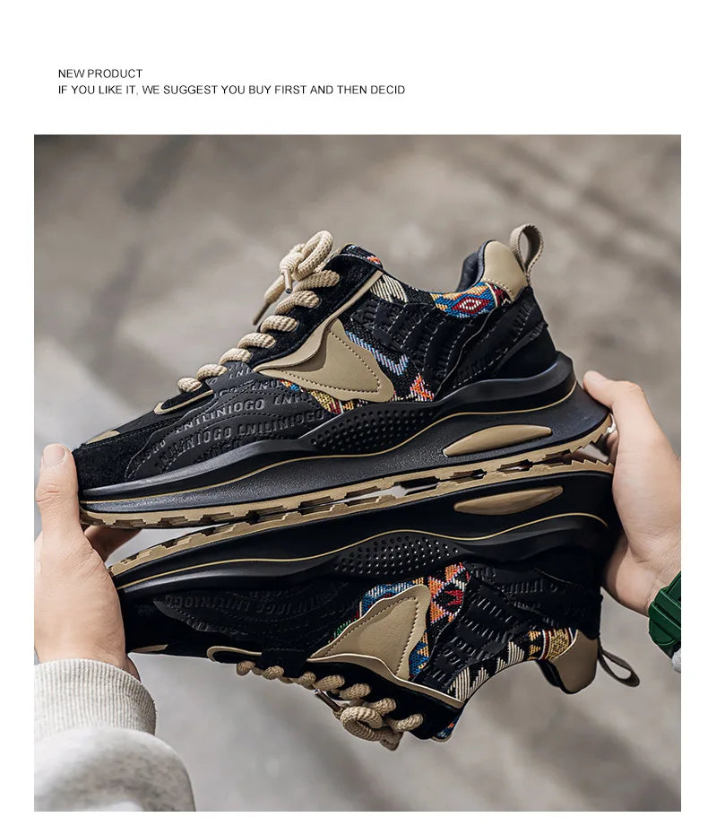 Men's Shoes 2025 Spring New Casual Versatile Comfortable Fashion Trend Niche Non-slip Wear-Resistant Retro Sneakers