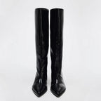 High Heels Women's High Boots Sexy Pointed Toe Fashion Shoes 2025 Winter Walking Chelsea Boots New Trend Gothic Long Mujer Botas