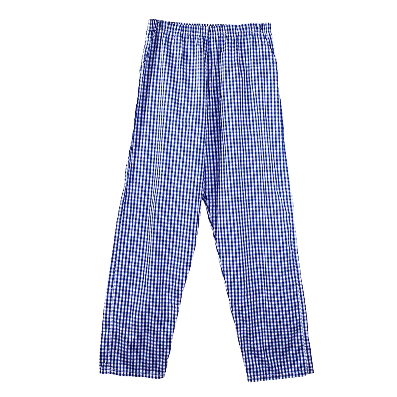 Pajama Pants Men's Pants Pure Cotton Home Pants Thin Summer Loose Plaid Cotton Home Pants Spring & Fall Air-Conditioned Pants