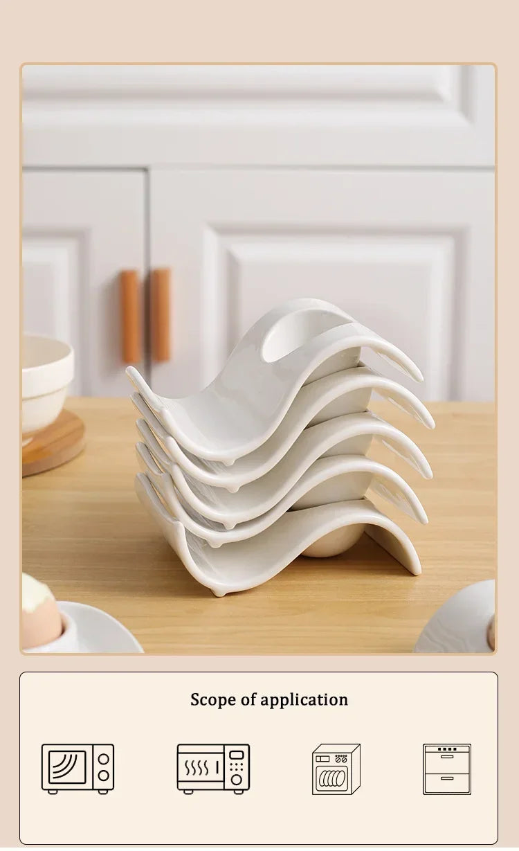Kitchen Supplies Egg Tray Egg Rack Household Ceramic Tableware Supplies Egg Tray Egg Tray Breakfast Household Refrigerator