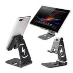Mobile Phone Holder Seat Desktop IPAD Tablet Charging Base Double Adjustable Shelf Home Storage Holders Mobile Phone Accessories