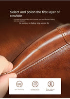 Men's Wallets RFID Blocking Genuine Leather Trifold Business Short Purse Wallet for Men with ID Window and Credit Card Holder
