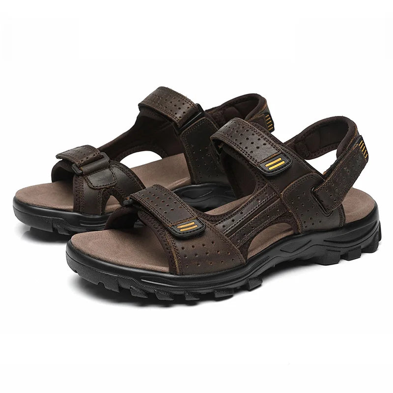 Men's New Fashion Open-Toe Casual Men's Summer Sandals Adjustable Non-Slip Comfortable Soft-Soled Beach Shoes Suitable for All S