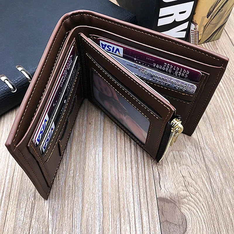 Engraved wallets for men Picture Wallet Trifold Short Ultra-thin Fashion Young Leather Wallet Money Clip Custom Photo Gift