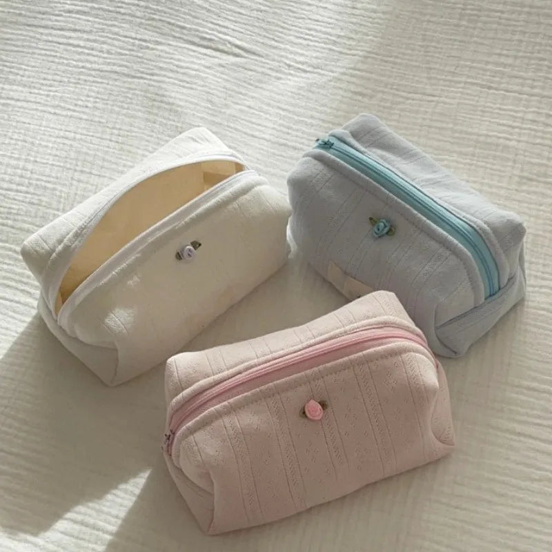 Fashion Makeup Case Elegant Sweet Floral Cosmetic Lipstick Bag Portable Large Capacity Travel Organizer Cosmetic Toiletry Pouch