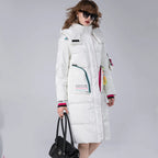 Winter Clothing Glossy Waterproof Coat Women Long 90% White Duck Down Coat Thick  Loose Outerwear Warm Down Jacket Hooded Parkas