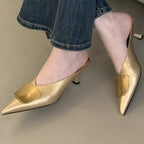 Women's Sandals 2025 Summer New Luxury Fashion Casual Mules Closed Toe Comfortable Open Heel Wear-resistant Zapatos De Mujer