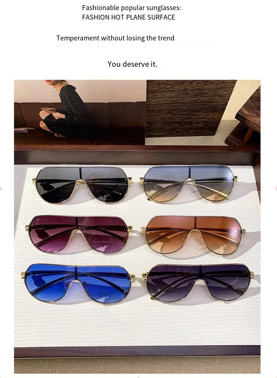 Men's and women's high-end retro fashion sunglasses with large frames suitable outdoor activities driving and sun protection.