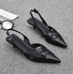 Weave Women Heeled Sandals Pointed Toe Elegant Shoes Woman Trend New Slippers Fashion Heels Women Zapatos Mujer