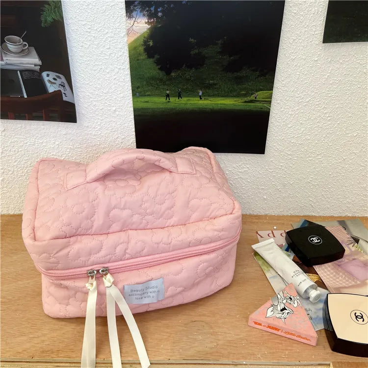 Women's Cosmetic Bag Fashion Candy Colored Flower Makeup Bag Skincare Storage Bag Portable Toiletry Bag Carteras De Maquillaje