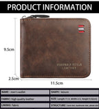 Men's wallet short version 2025 new solid color youth simple three fold wallet multifunctional student zipper coin purse