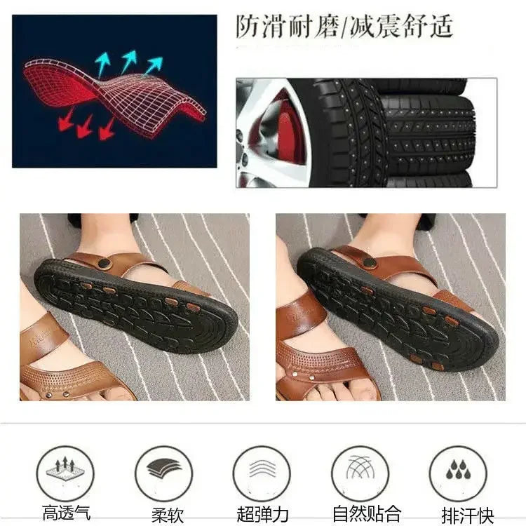 Mens Sandals Summer Outdoor Breathable Casual Sandalias  2025 Non Slip Beach Shoes Formal Office Walking Flats