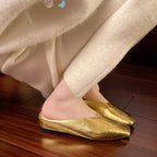 Women Slippers 2025 New Square Toe Elegant Sandals Women Summer Luxury Designer Shoes Comfortable Slip on Slippers Slides Women