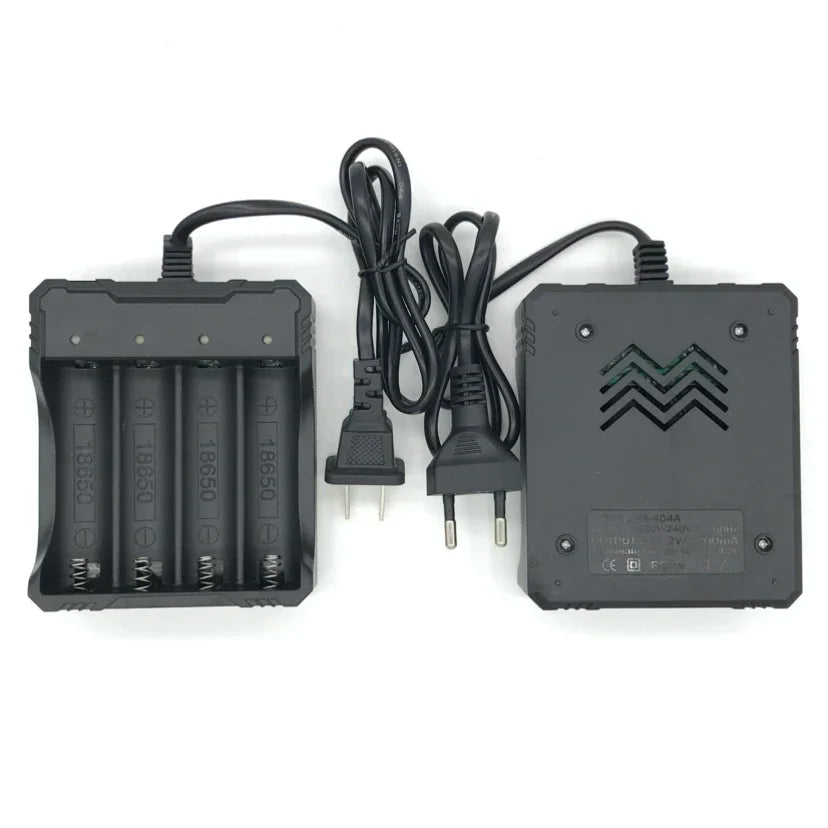 4 Chargers 4 Slot Wire Charger for 18650 Battery Charger Intelligent Fast Charging for 18650 Li-Ion Battery Flashlight Battery