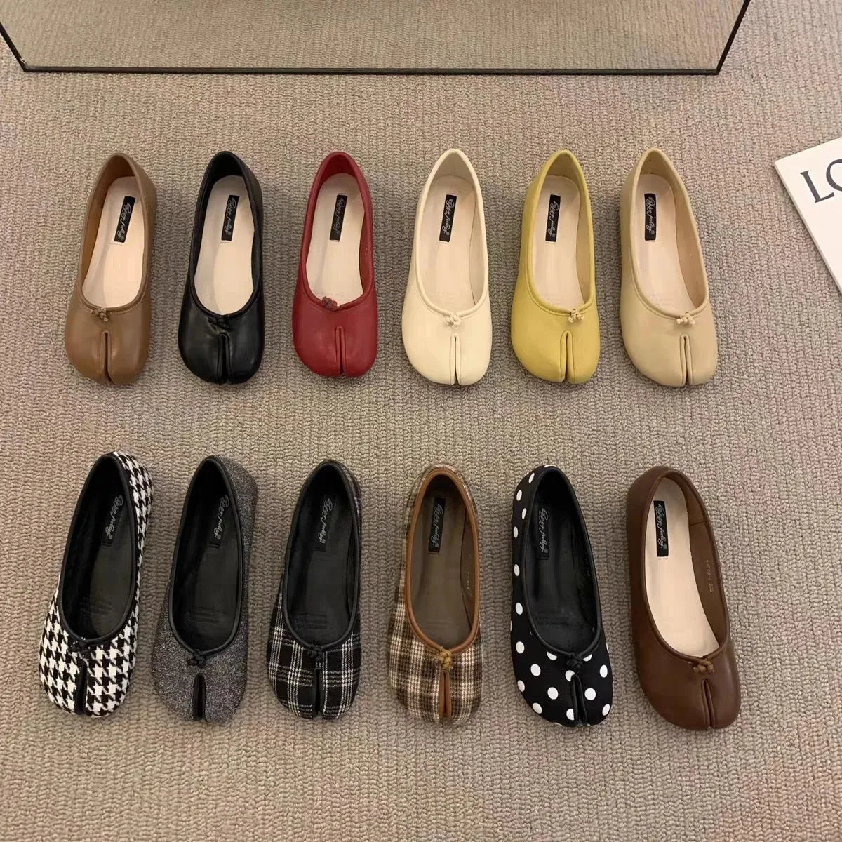 Flat Shoes Woman Microfiber Leather Comfy Flats Split Toe Slippers Soft Bottom Loafers Brief Ladies Trotter Moccasins 2025 ﻿