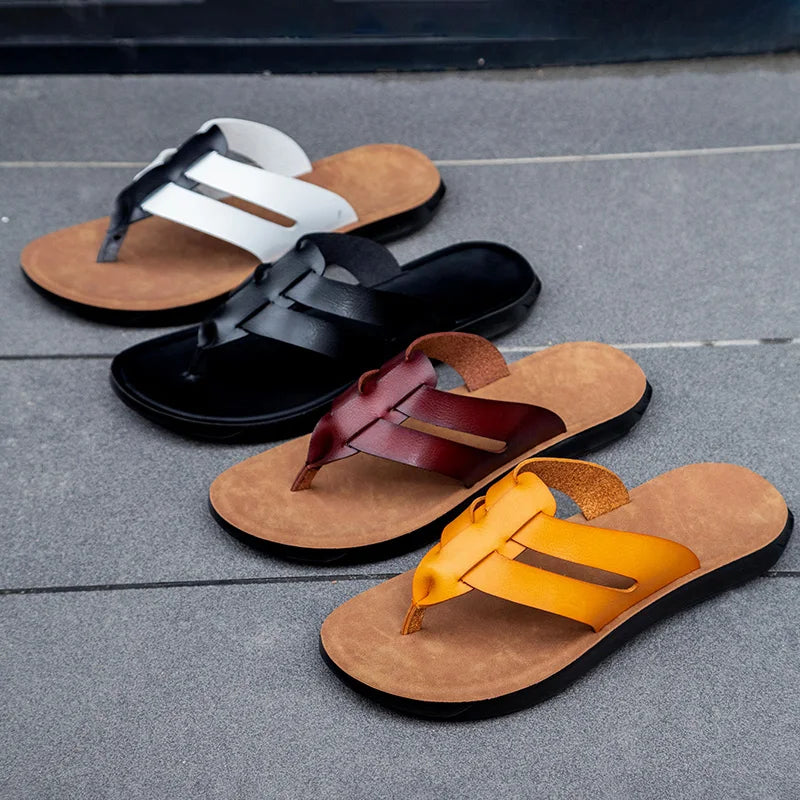 Men's High Quality Sandals Summer Men Shoes Breathable Walking Beach Slippers Outdoor Sandals Casual Fashion Male Filp Flops