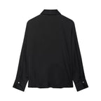 Women Satin Knot Shirt Autumn Women's Long Sleeves Women's Shirts Simple Female Button Shirts & Blouses