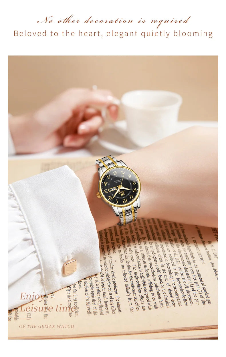 OLEVS 2891 Couple Watches Digital Dial High Quality Stainless steel Wristwatch for Men Women