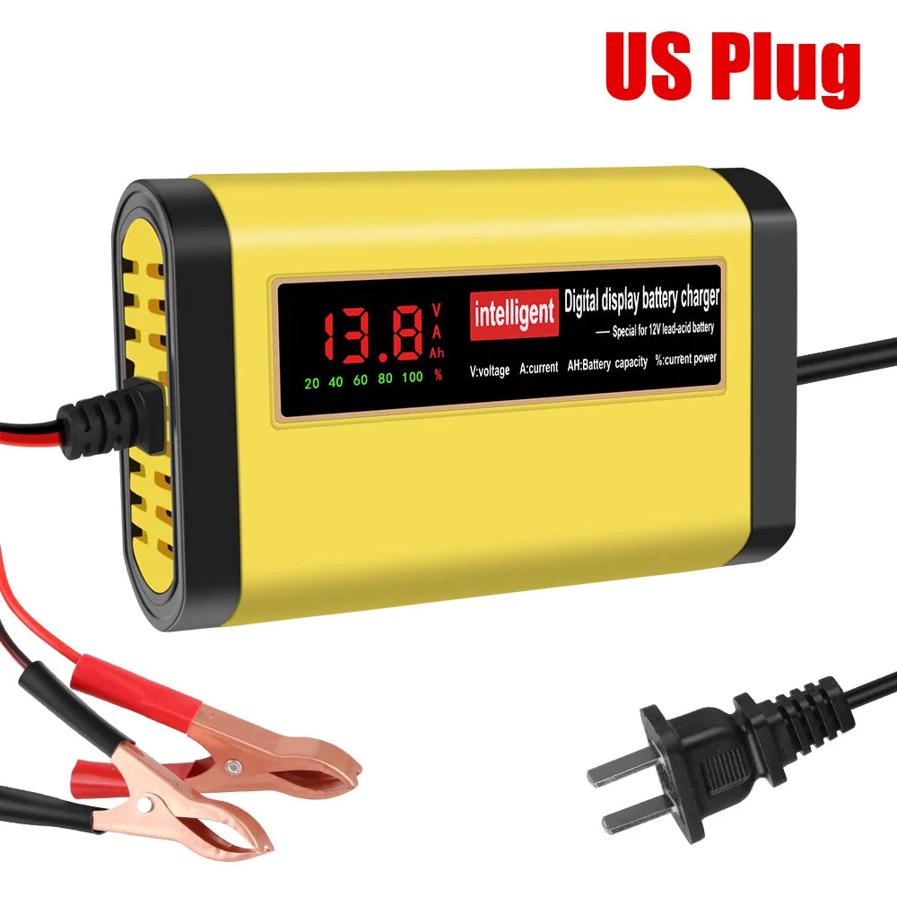 2A Intelligent Fast Power Charging 3 Stages Lead Acid AGM GEL Battery-chargers Car Accessories Car Battery Charger