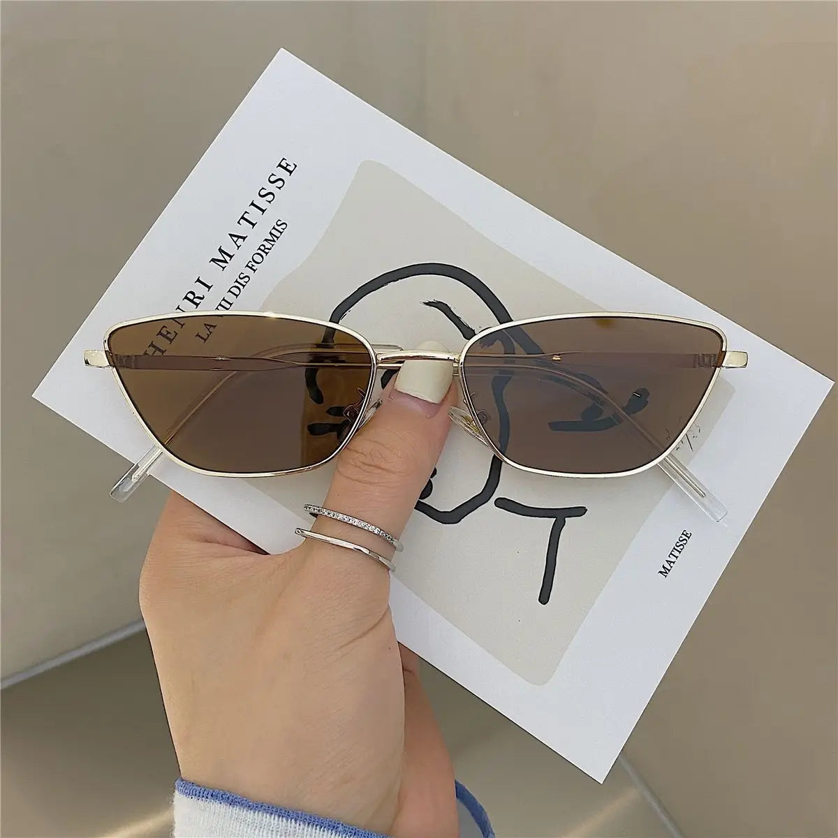 Sunglasses for Women Classic Fashion Oversized Anti-Reflective Vintage Square Metal Sun Glasses Driving Eyewear UV400 Очки