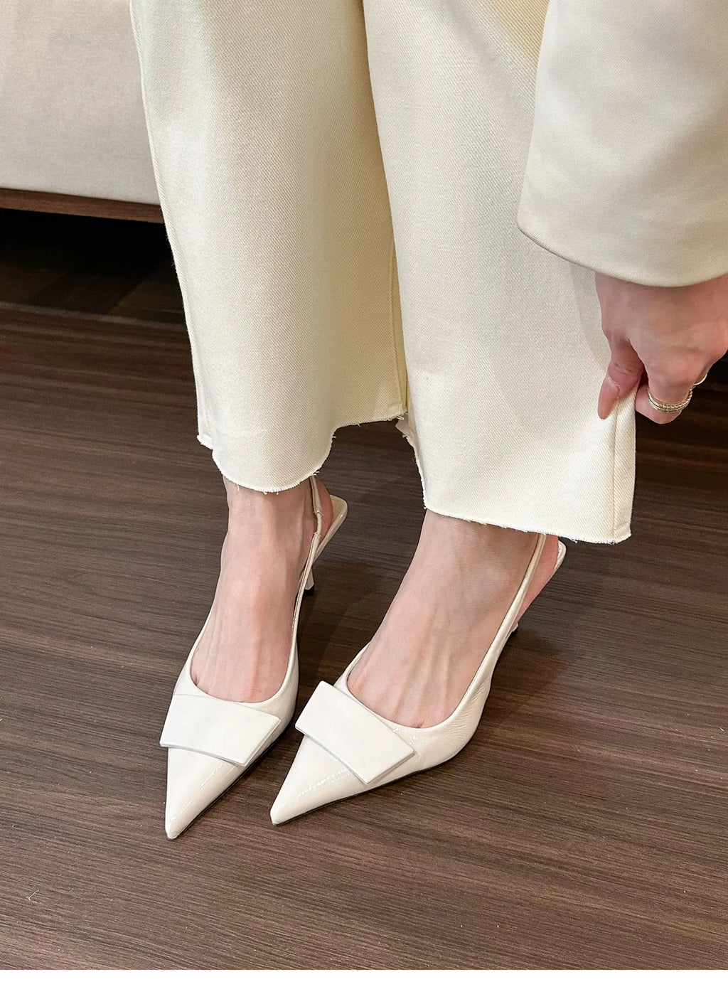 Womens Leather Slippers High Heels Shoes Party Pumps Woman Summer Sandals Women High Heel Slingback Sandal Shoes