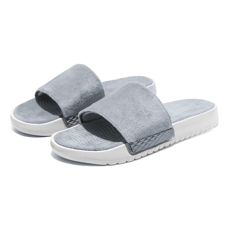 Men's Slippers for Home in Solid Colors Flat Heels Low Cuffs Convenient To Wear Spring and Summer Soft-soled Anti-slip Slippers
