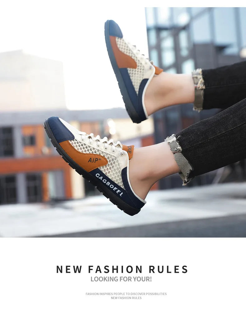 Men's Fashion Soft-soled Half Slippers Men Summer Trendy Bottom Casual Shoes Breathable Slip-on Shoes Sneakers Zapatos De Hombre