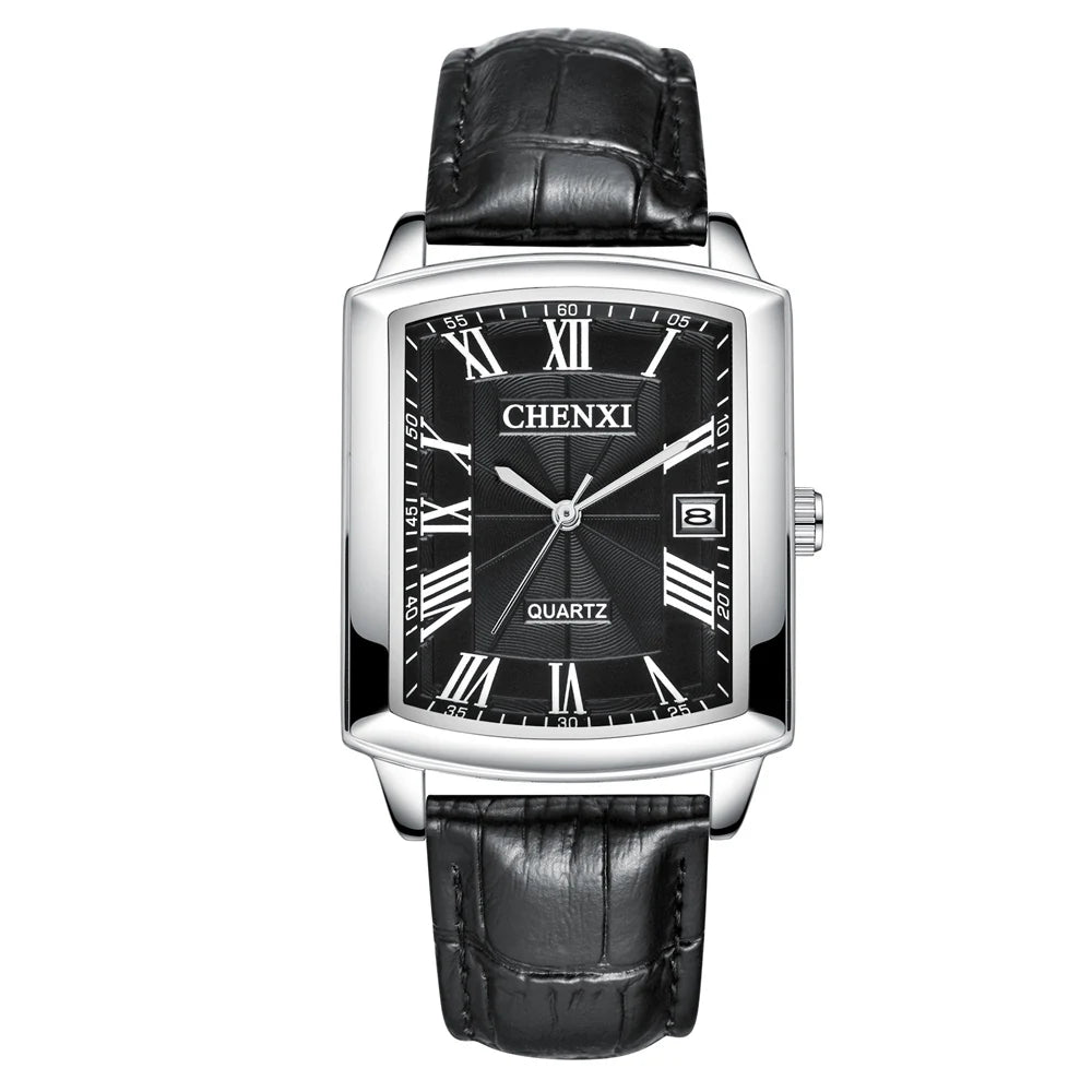 Couple Woman & Men Casual Watches Luxury Brand Square Dial Fashion Leather Strap Lover's Dress Quartz Watch Relogios Femininos