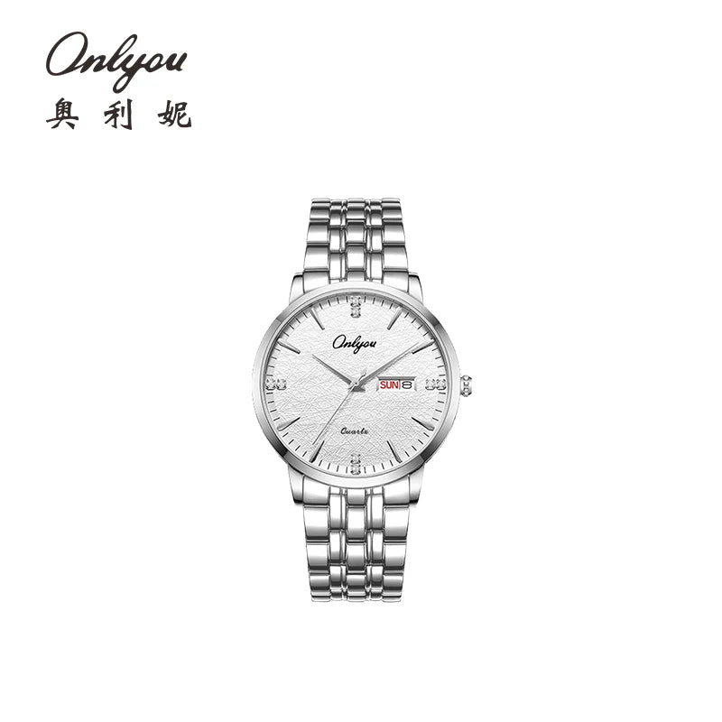 New ONLYOU High Quality Luxury Couple Watches, Original Stainless Steel Watches for Men and Women, Top Brand Couple Watches