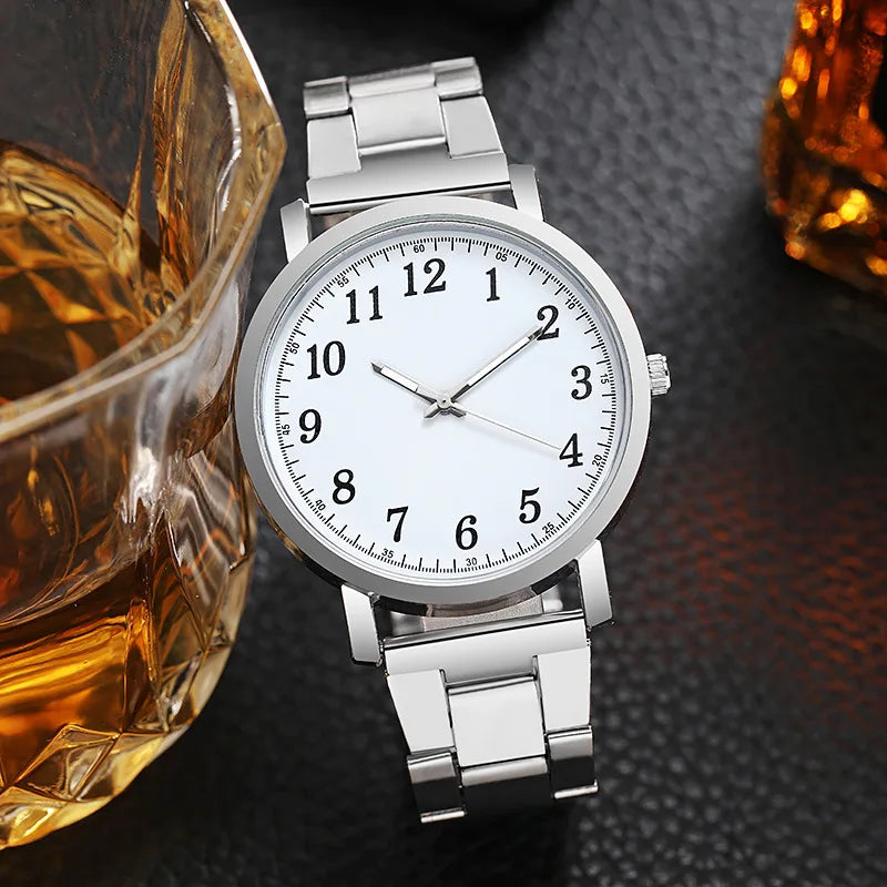 2PCS Couple's Watches Men Business Watch Fashion Analog Women Quartz Watch (Without Box)