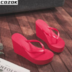 Women's Slippers  Flip Flops Fashion Wedges PU Solid Ladies Elegant Slides Comfort Casual Soft Slip On 2021 Summer Beach Shoes