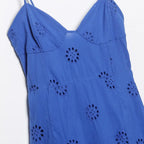 Women's Stitch Slim Short Dress V-neck Strap Sleeveless Hollow Embroidered Zipper Stacked Backless Summer New Sexy Dress