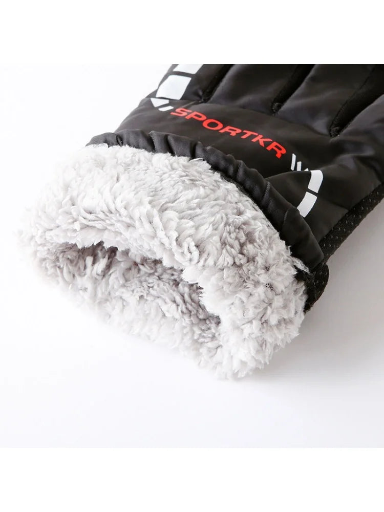 Winter Full Fingers Gloves for Men  Women  Warm Thicken Fleece Waterproof  Windproof Non  Slip for Skiing  Outdoor Running
