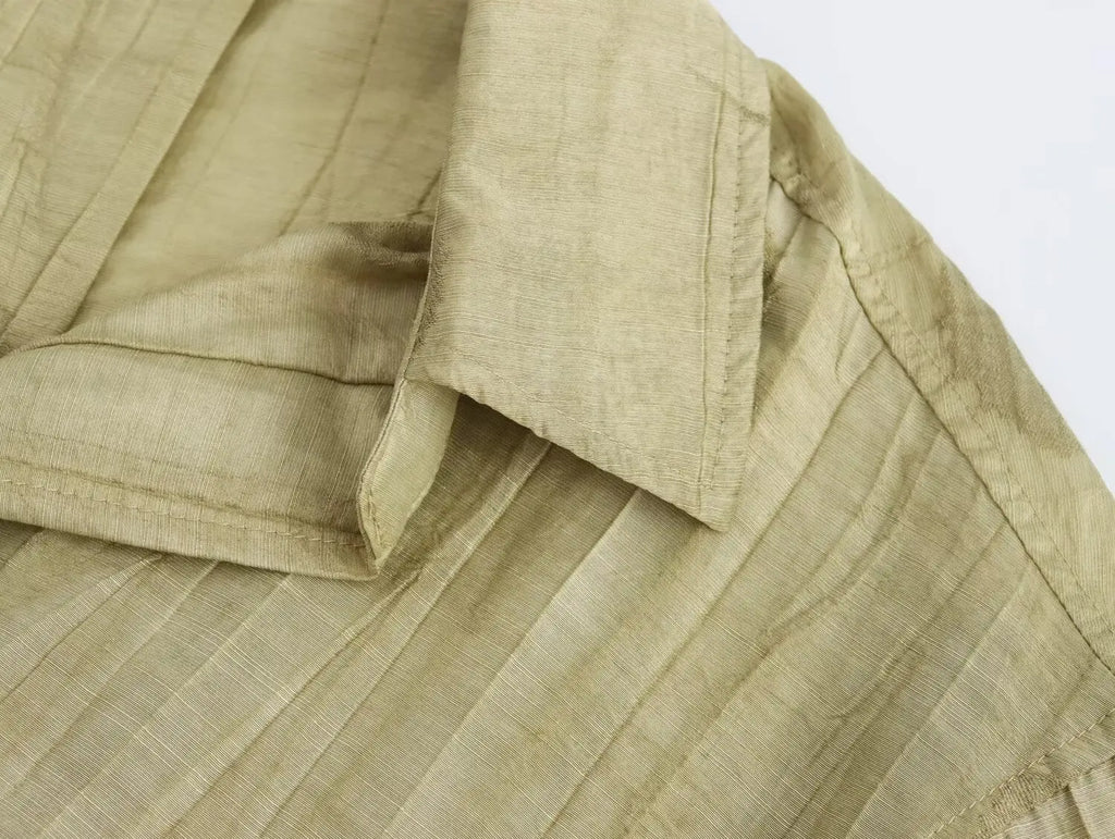 Women Print Long Pants Sets For Women Lapel Half Sleeve Single Breasted Shirts + High Waist Lace-Up Wide Leg Pants