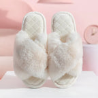 Women Slippers New 2023 Fur Indoor Fashion Woman Shoes Daily Vacation Shoes Ins Style Footwear Size 36-41