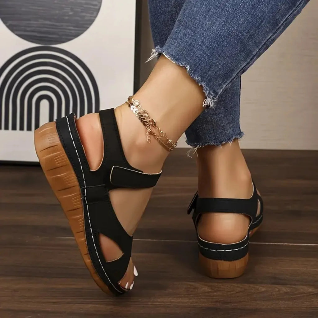 Women Sandals 2025 New Summer Beach Sandals Women Heels Sandalias Casual Wedges Footwear Summer Shoes Soft Heeled Sandals Woman
