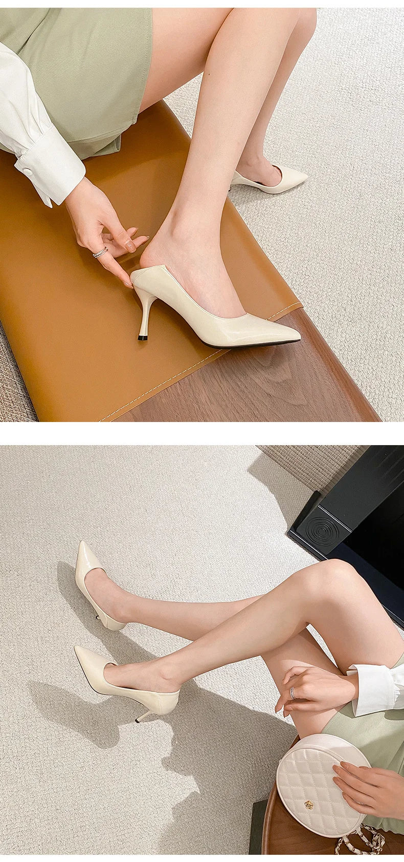 Female Heels Women Shoes Brand Women Pumps Office Ladies Working Shoes Solid Pointed Toe Dress Shoes Spring Autumn Plus Size 43