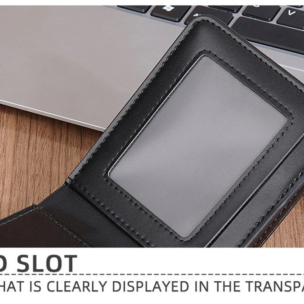 Men's PU Wallet, High - Quality Leather - Like, 6 Magnetic Slots + 1 Banknote Slot, Zipper Coin Pocket, ID Card Window