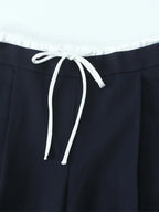 Willshela Women Fashion Solid Lace Up Side Zipper Straight Pants Vintage High Elastic Waist Female Chic Lady Trousers