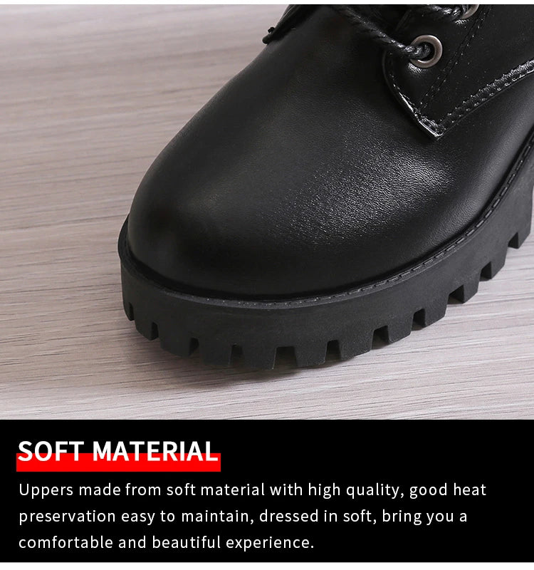 Women's High Heels Ankle Boots for 2023 Black PU Leather Platform Short Boots Woman Side Zipper Thick Heeled Punk Botas De Mujer