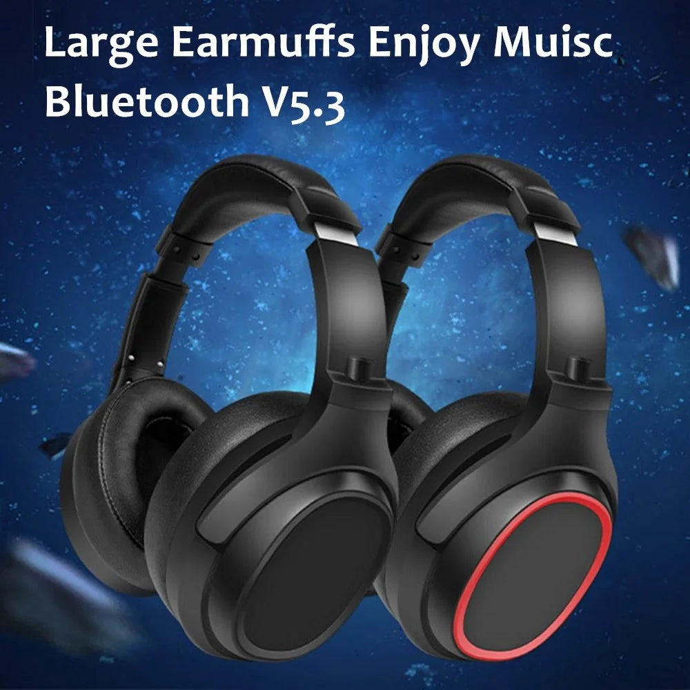Large Earmuffs Headphones Bluetooth Earphones Wireless Headsets Bass Headset Noise Cancelling With Mic Helmet Support TF-card