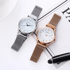 Women's Watches Simple Fashion Oirginal Wristwatch for Female Stainless Steel Mesh Strap Waterproof Magnet Buckle Reloj