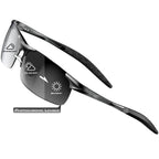 Fishing Sport Sunglasses Men Polarized UV400 Aluminum Rectangle Rimless Sun Glasses Photochromic Night Vision Eyewear